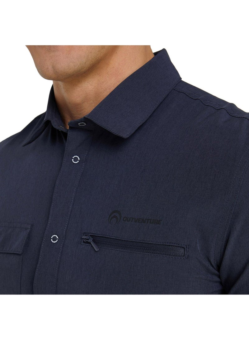 Outventure Outventure Dark Blue Shirt – Water-Repellent +ADD SHIELD Technology, Straight Cut, and Functional Chest Pockets for Adventurers  - Image 4