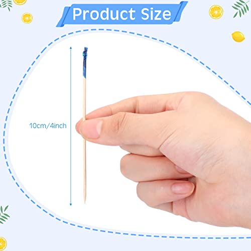 Handepo 4000 Pcs Cocktail Picks Sticks Frill Toothpicks for Appetizers 4 Inch Food Colorful Tooth Picks Wooden Skewers Colored Swizzle Sticks for Cocktails for Sandwich Drinks Fruit Party Supplies, 4 Colors - Image 2