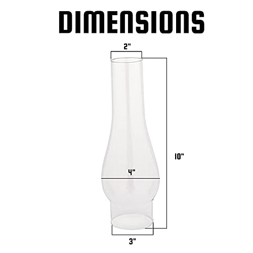 Ohlectric Glass Lamp Chimney - Chimney Transparent Glass Shade - Hand Blown Replacement For Vintage Oil Lamps - Prevent The Flame - Curvy Lamp Chimneys - 3 Inch Fitter, Pack Of 2 - OL-44531 - Image 2