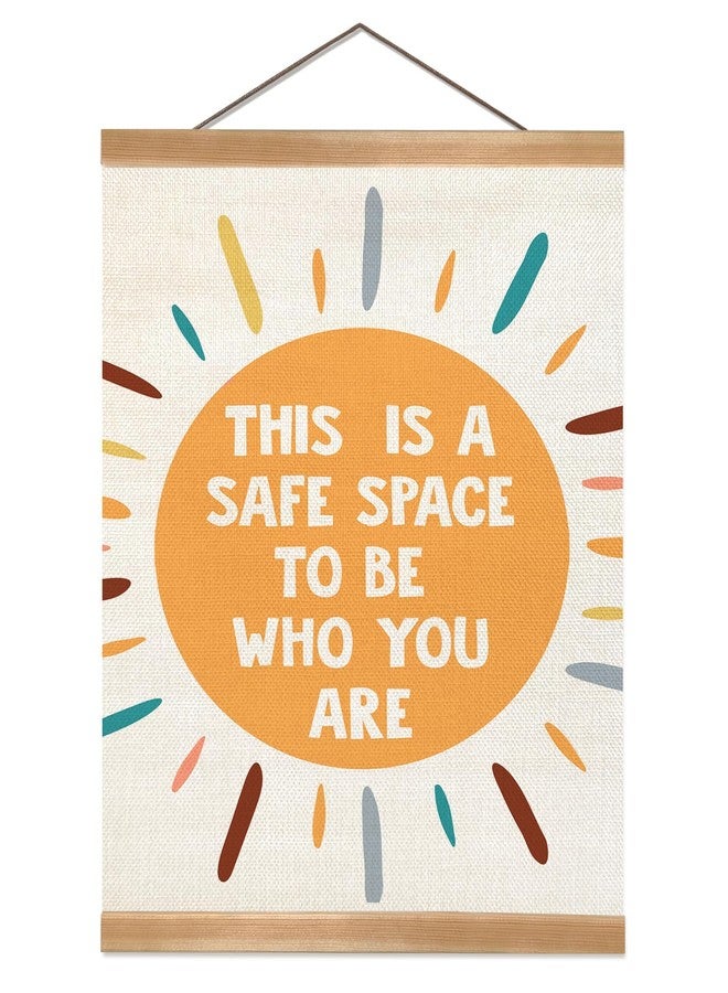 ZTGDA Mental Health Posters, This Is a Safe Space, Boho Classroom Decor, Therapy Office Counseling Office Must Haves, School Counselor Supplies, Calm Down Corner Wall Art Decor (WHO YOU ARE) - Image 1