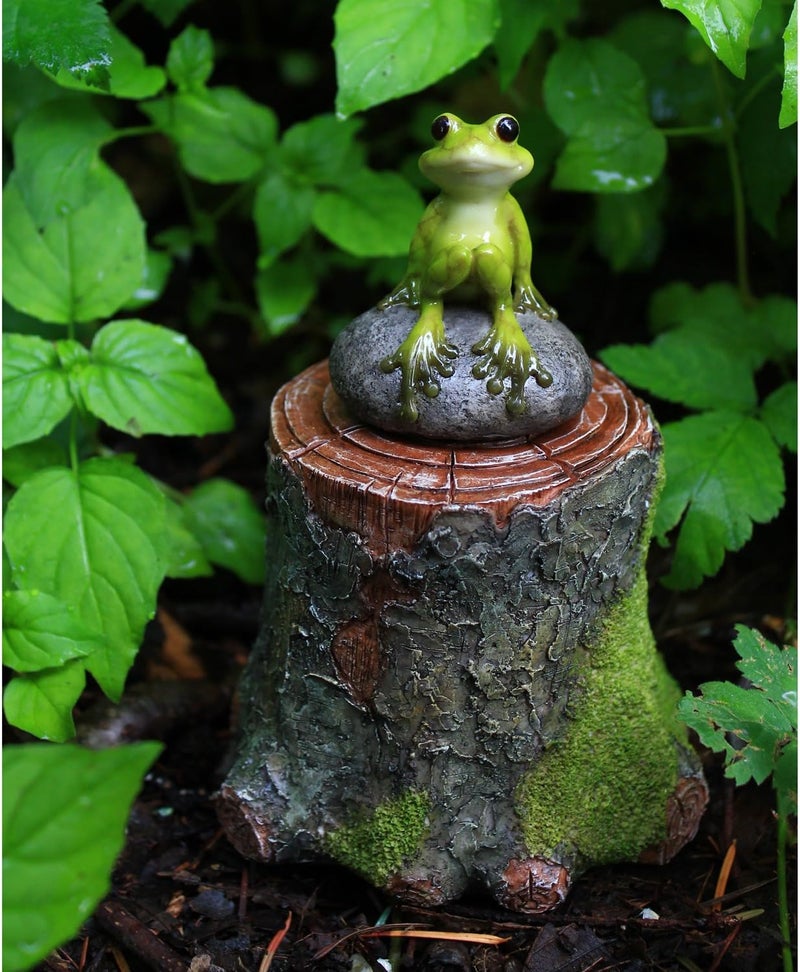 Top Collection 4284 Decorative Mossy Tree Stump Display Figurines, Green, Brown - Image 3