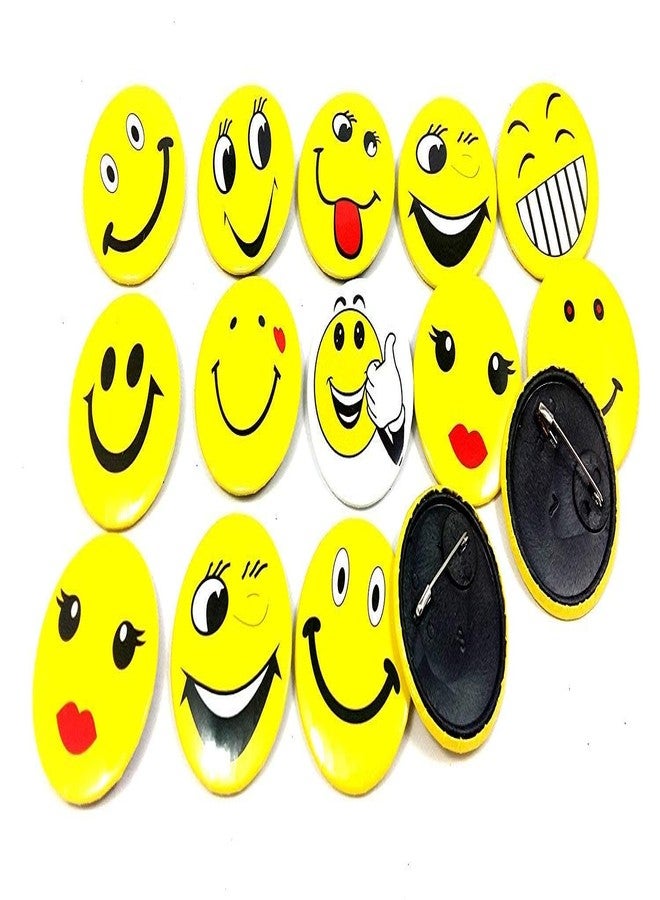 Sky Flying Smiley Emoji Expressions Badge Gang Brooch Party Favour Return Gift, Pack of 30 (Multicolour, Large Size 4.5 cm) - Image 4