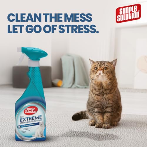 Simple Solution Cat Extreme Stain & Odour Remover, 3X Cleaning Power, Eliminates Tough Set In Stains & Odors, Helps Prevent Repeat Marking, Pro Bacteria & Enzymes Formula, Best For Vomit, Urine, 500Ml - Image 5
