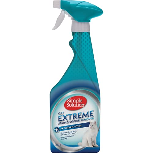 Simple Solution Cat Extreme Stain & Odour Remover, 3X Cleaning Power, Eliminates Tough Set In Stains & Odors, Helps Prevent Repeat Marking, Pro Bacteria & Enzymes Formula, Best For Vomit, Urine, 500Ml - Image 1