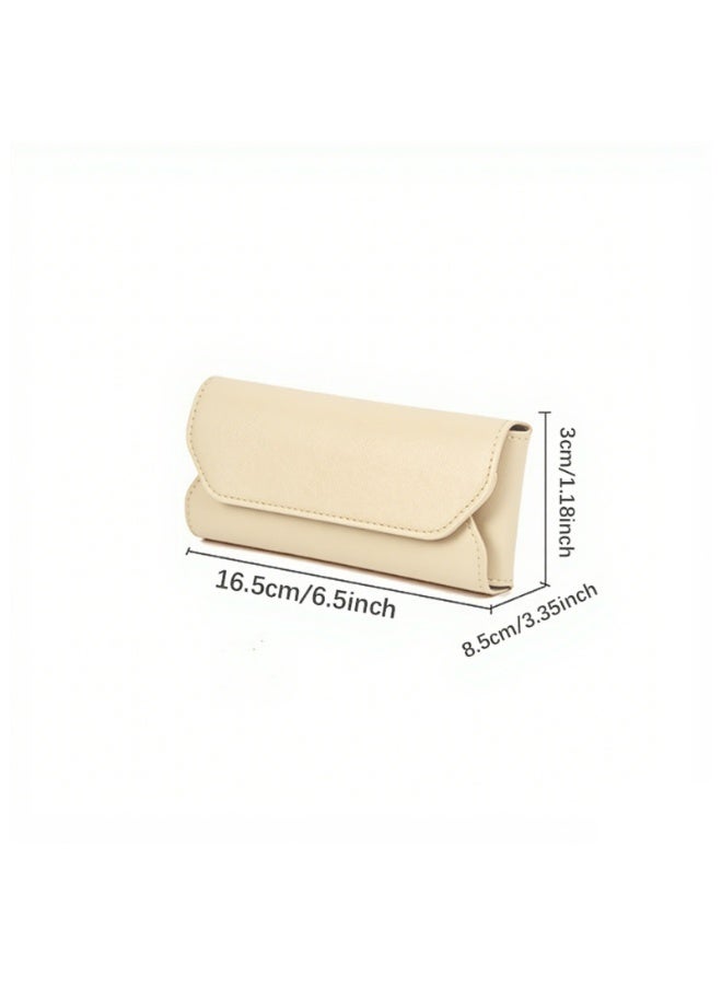 Classic Solid Color Anti Pressure Anti Wear Glasses Protection Box, Portable PU Waterproof Glasses Storage Bag - Image 2