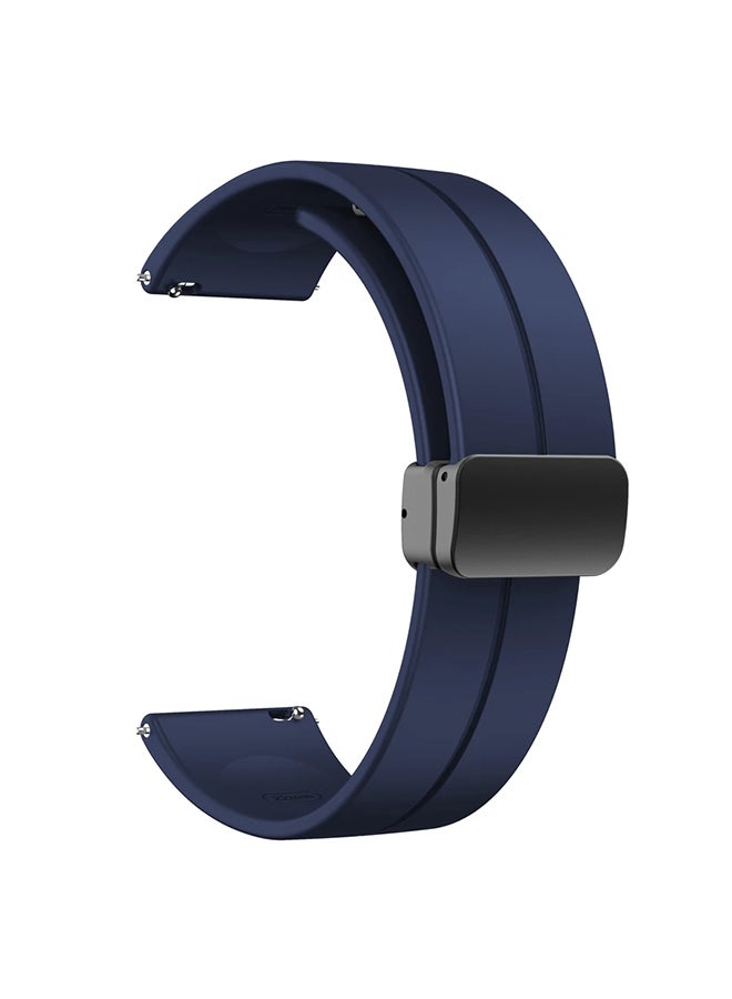 DUSALA Silicone Watch Band For CMF by Nothing Watch Pro Watchband Bracelet,Magnetic Folding Buckle Soft Silicone Replacement Straps for Men Women - Dark Blue - Image 1