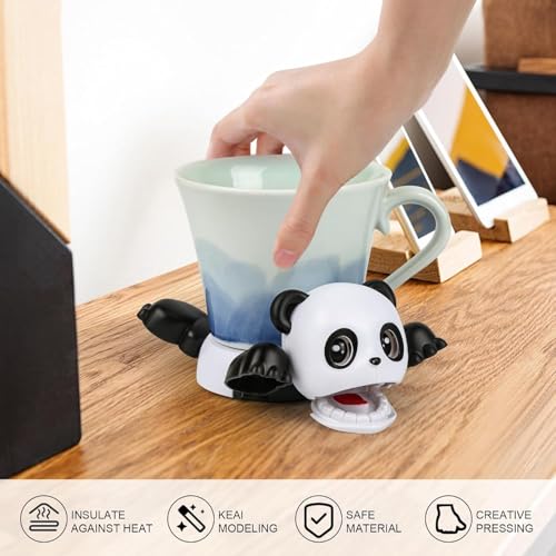 House of Quirk Panda Coasters – Funny Dual-Use Drink Coaster & Phone Stand, Cute Panda Gifts & Desk Decor for Office or Home - Image 4