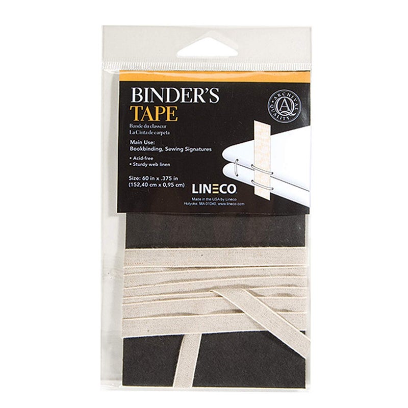 Lineco Acid-Free Linen Binding Book Tape, Ideal for Bookbinding, Sewing Signatures, Binder Conservator, or Arts Enthusiast, 60in x 3/8 in, Neutral Color. - Image 1