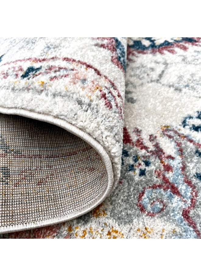 HANDPICKED FURNITURE Handpicked Furniture Vintage Blue Rug, Ultra Soft Area Carpets For Bed Room, Living Room, And Dining Room, Antislip Floor Carpets, Easy To Clean, Made In Turkey  - Image 4