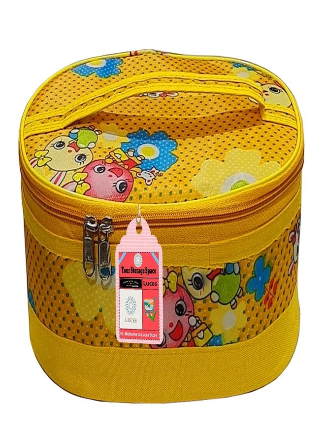 LUCES® 2 Pcs Cosmetic Bags for Women Girl Portable Make Up Bag Waterproof Organizer Multifunction Case Cosmetic Travel Bag with Strong Zipper Travel Toiletry Bag (Yellow) - Image 2