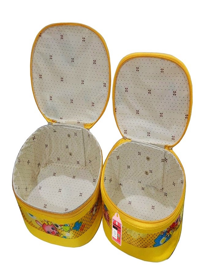 LUCES® 2 Pcs Cosmetic Bags for Women Girl Portable Make Up Bag Waterproof Organizer Multifunction Case Cosmetic Travel Bag with Strong Zipper Travel Toiletry Bag (Yellow) - Image 4