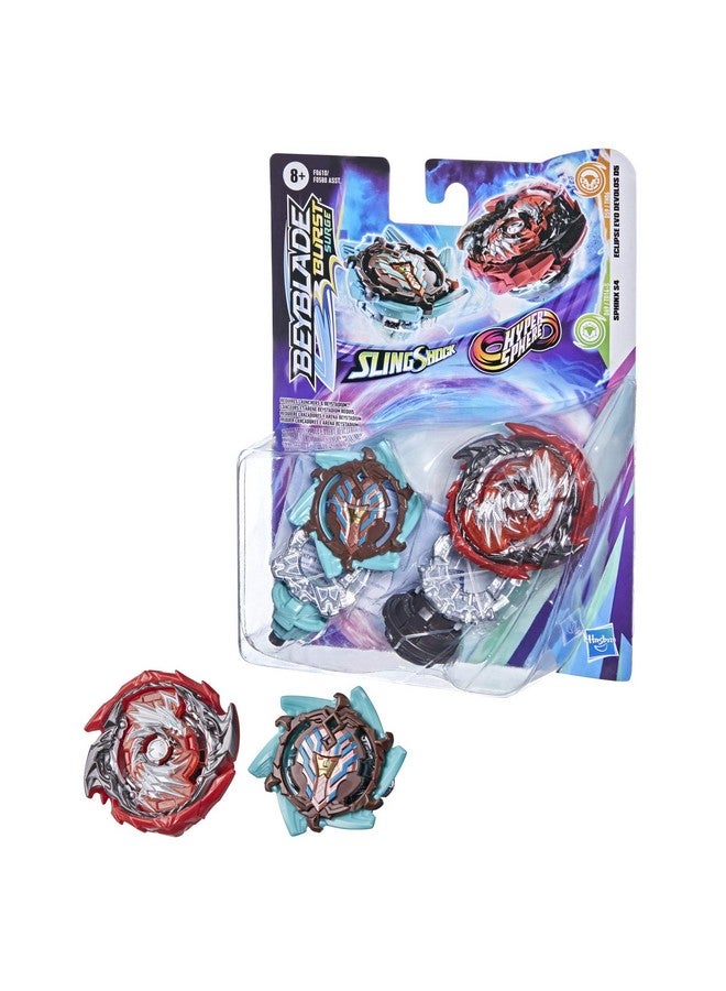 BeyBlade Burst Surge Dual Collection Pack Hypersphere Eclipse Evo Devolos D5 And Slingshock Sphinx S4 2 Spinning Tops Battle Game Toys - Image 4