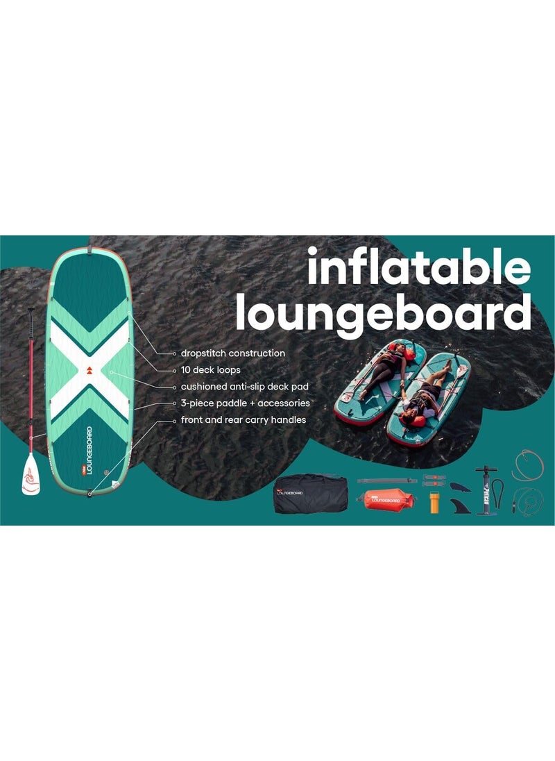 Pelican Pelican LoungeBoard Inflatable SUP  Recreational Stand Up Paddle Board  Yoga and Adventure Ready  Bag  Paddle Included  9ft  Turquoise  - Image 4