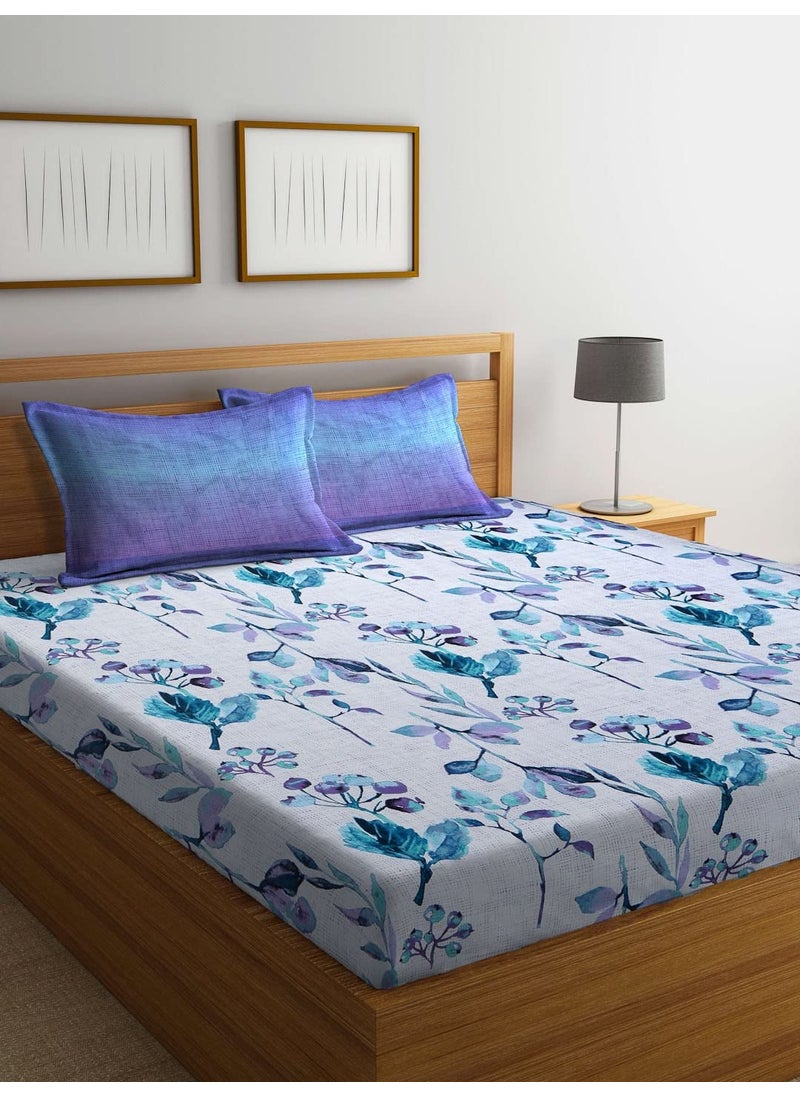 Bombay Dyeing Bombay Dyeing 120TC SilverBell One Polycotton Double Bed Sheet with Two Pillow Cover  - Image 1