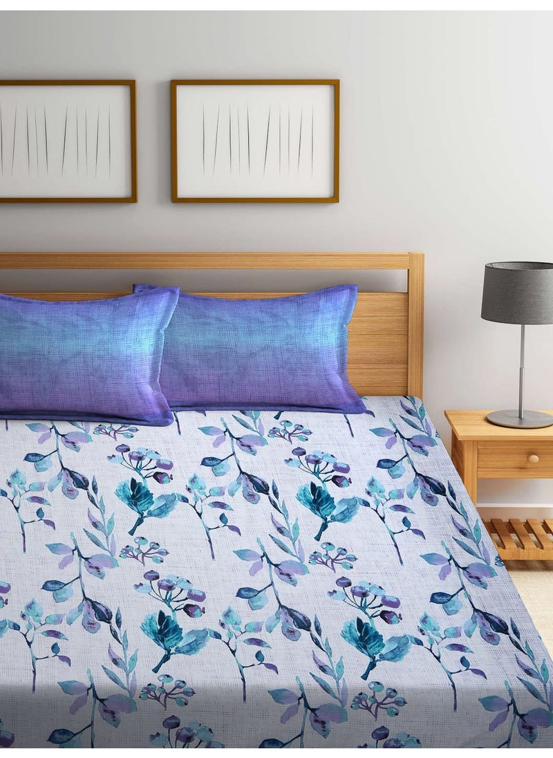 Bombay Dyeing Bombay Dyeing 120TC SilverBell One Polycotton Double Bed Sheet with Two Pillow Cover  - Image 2