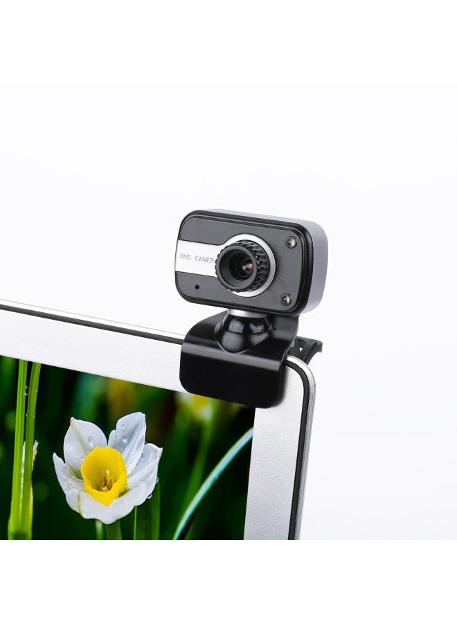 ميكروفون كاميرا ويب USB للكمبيوتر عالي الوضوح لتدريس البث المباشر-اللون: أسود + فضي - Image 5