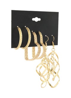 Pair Of 3 Heart Shape Hoops And Dangle Earrings Set