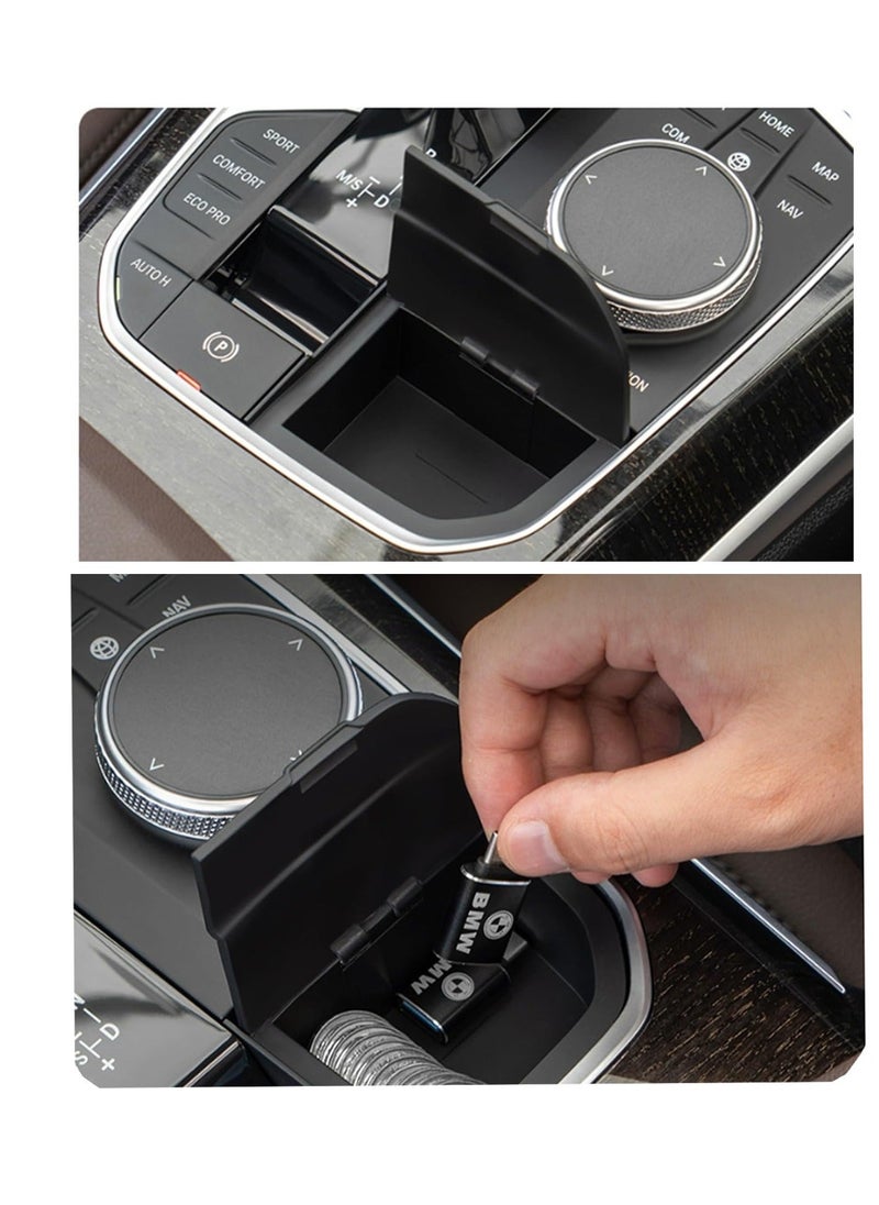 Generic - Center Console Organizer for BMW, Armrest Secondary Storage Box,  Console Organizer, Console Storage Compatible with BMW X3 X4 M3 2019-2023 Car Hidden Storage Box - Image 1