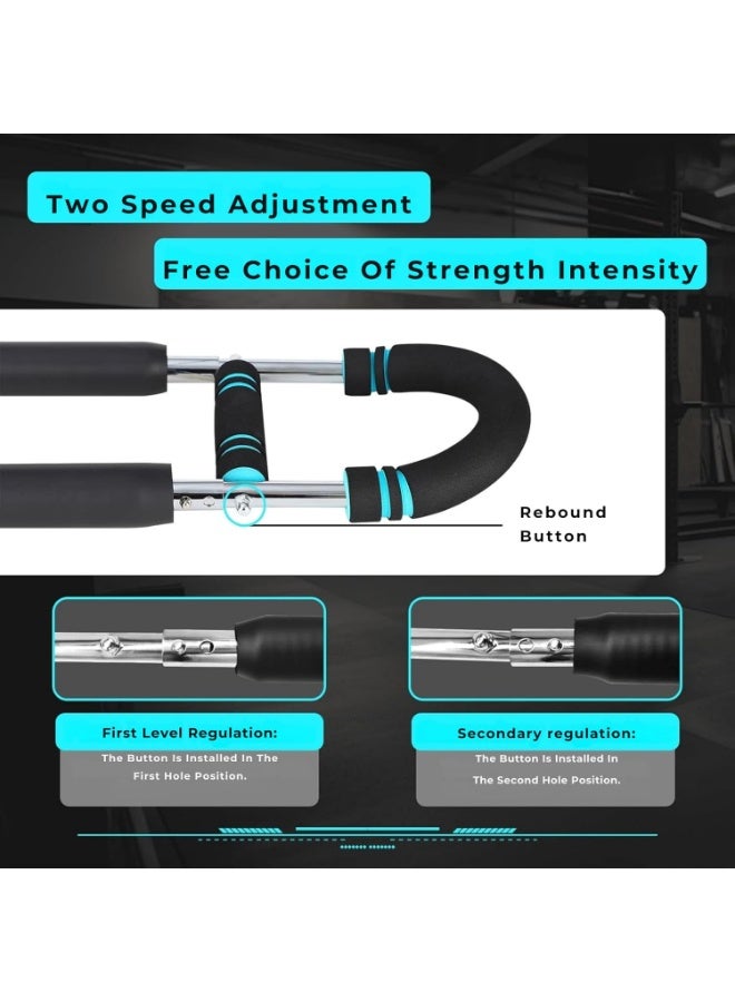 شيوخ درّب الذراع تويستر برو 2025، قوة قابلة للتعديل 40–100 رطل، بار تويستر لتدريب الصدر والكتفين والذراعين، جهاز لياقة علوي محمول وقابل للفك للاستخدام في المنزل والنادي - Image 3