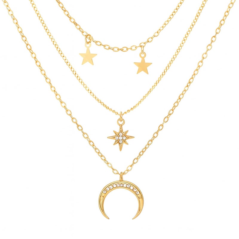 KERETY Store Layered Necklace for Women – Minimal Gold Chains, Stylish Double Layer Chain Jewelry, Trendy Western Neckpieces & Pendant Set - Image 1