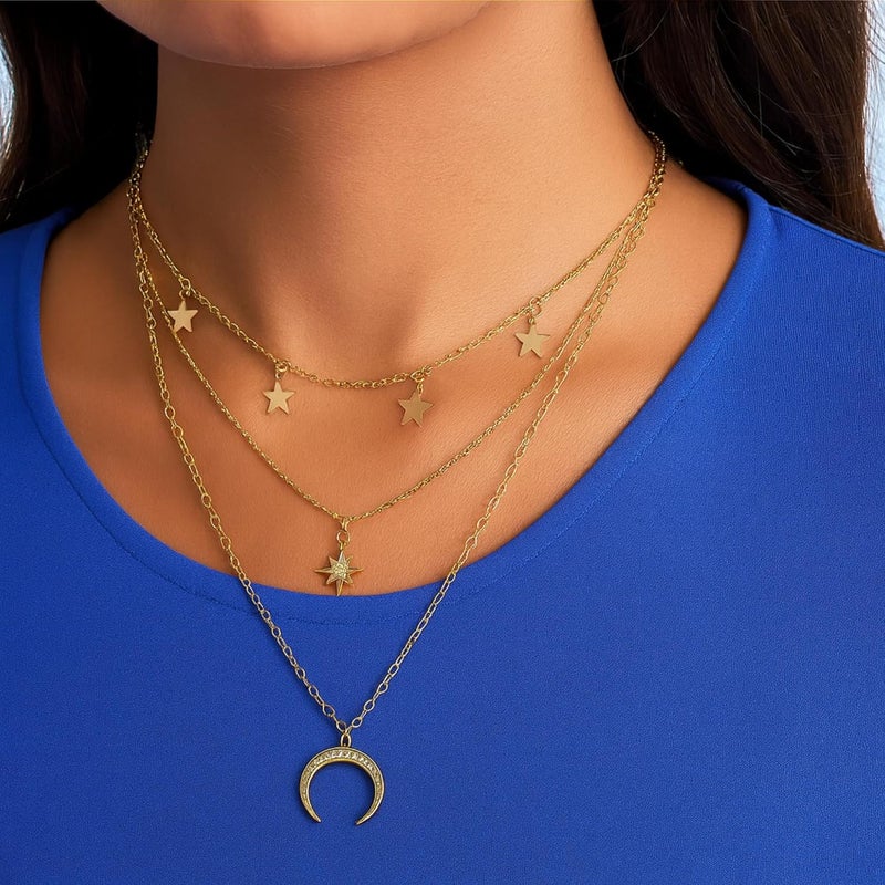 KERETY Store Layered Necklace for Women – Minimal Gold Chains, Stylish Double Layer Chain Jewelry, Trendy Western Neckpieces & Pendant Set - Image 4
