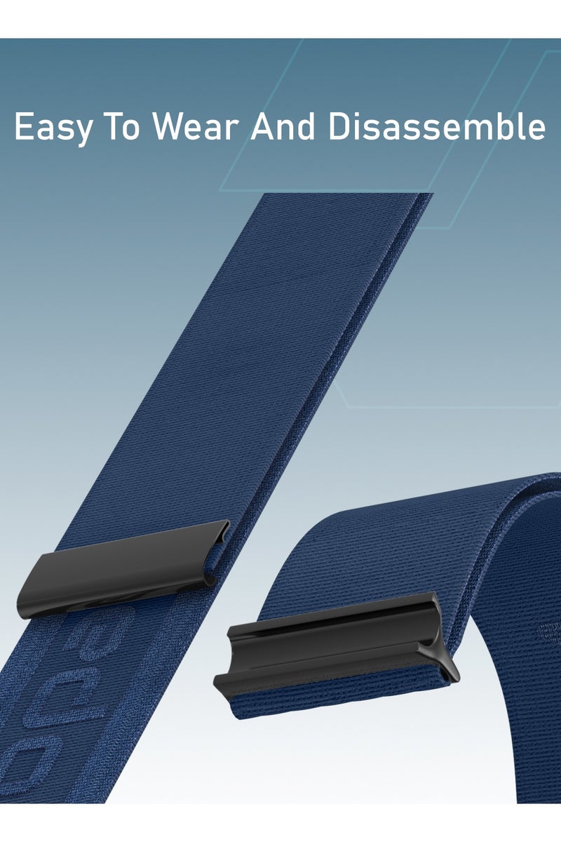 Moxedo Fit-Weave Nylon Braided Band Adjustable Replacement Strap Breathable Nylon and Odor Resistant Health and Fitness Tracker Compatible for Whoop 5.0 - Blue - Image 3