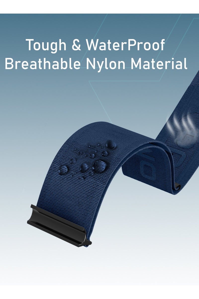 Moxedo Fit-Weave Nylon Braided Band Adjustable Replacement Strap Breathable Nylon and Odor Resistant Health and Fitness Tracker Compatible for Whoop 5.0 - Blue - Image 2