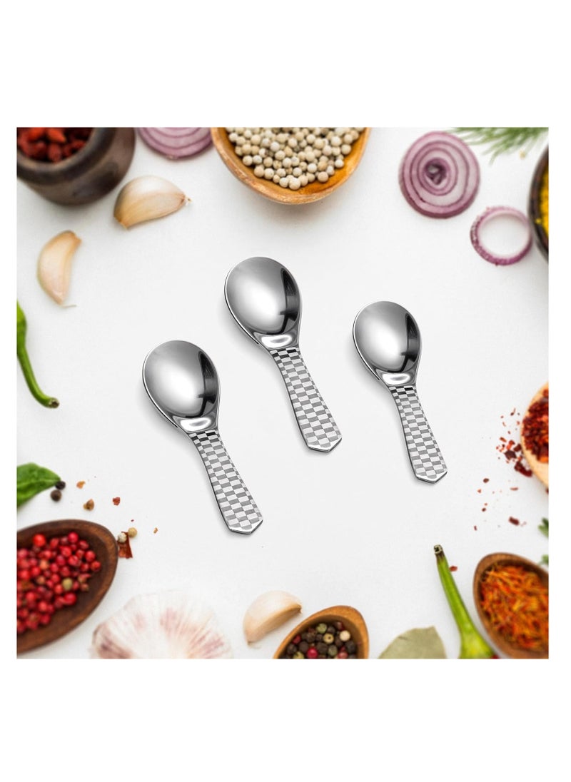 Kitchen Expert Kitchen Expert - Stainless Steel Masala Spoons | Heavy Guage | Mini Spoons for Tea/Sugar | Spices Spoon for Kitchen | for Small Containers | Spoon for Masala Dabba | Set of 6 | Silver Color  - Image 4