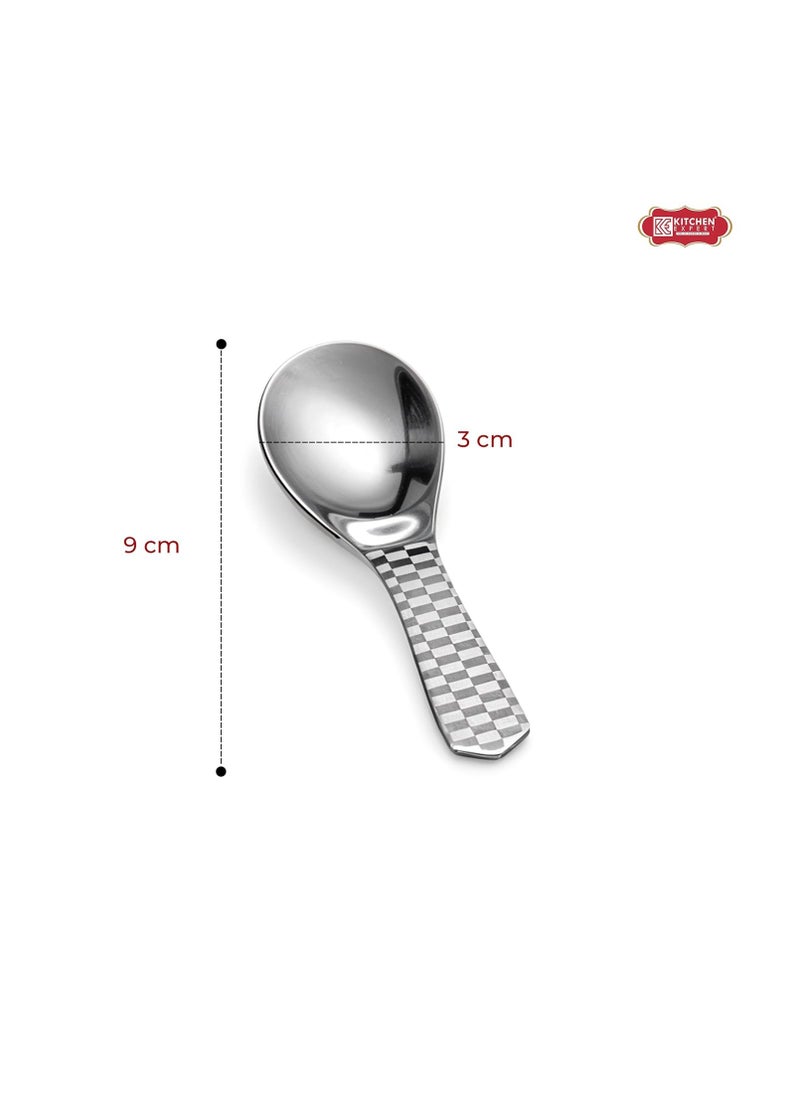 Kitchen Expert Kitchen Expert - Stainless Steel Masala Spoons | Heavy Guage | Mini Spoons for Tea/Sugar | Spices Spoon for Kitchen | for Small Containers | Spoon for Masala Dabba | Set of 6 | Silver Color  - Image 2