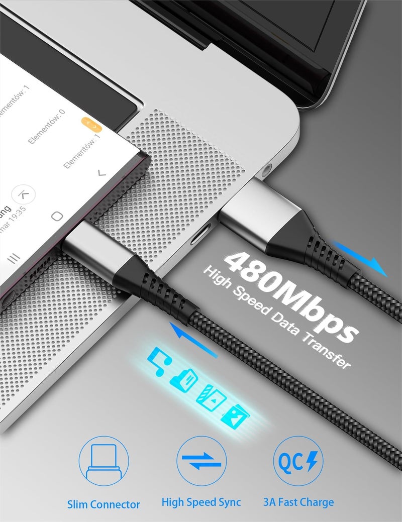 Umefly USB A to USB C Cable 2ft, 2 Pack Braided USB Type C Cable Fast Charging Cord, 2 ft USB to USB-C Cable for Car iPhone 15 16 17 Pro Max, iPad Air Pro, Samsung Galaxy S24 S23 Ultra, USBA to USBC Cable - Image 5