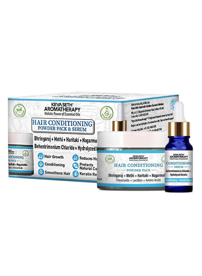 KEYA SETH AROMATHERAPY, DEVICE OF DROP Keya Seth Aromatherapy Hair Conditioning Powder Pack  Serum Mask KitBhringaraj MethiHaritakiNagarmotha Keratin Repair Hair Growth  - Image 1