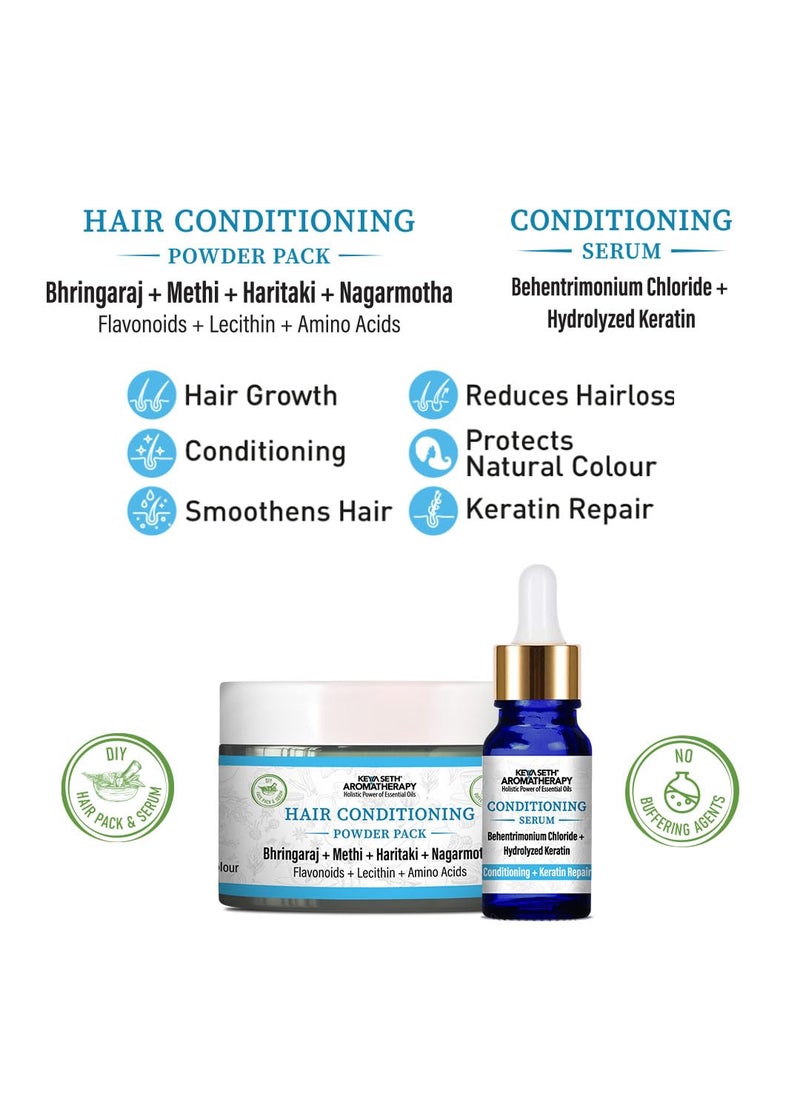 KEYA SETH AROMATHERAPY, DEVICE OF DROP Keya Seth Aromatherapy Hair Conditioning Powder Pack  Serum Mask KitBhringaraj MethiHaritakiNagarmotha Keratin Repair Hair Growth  - Image 2