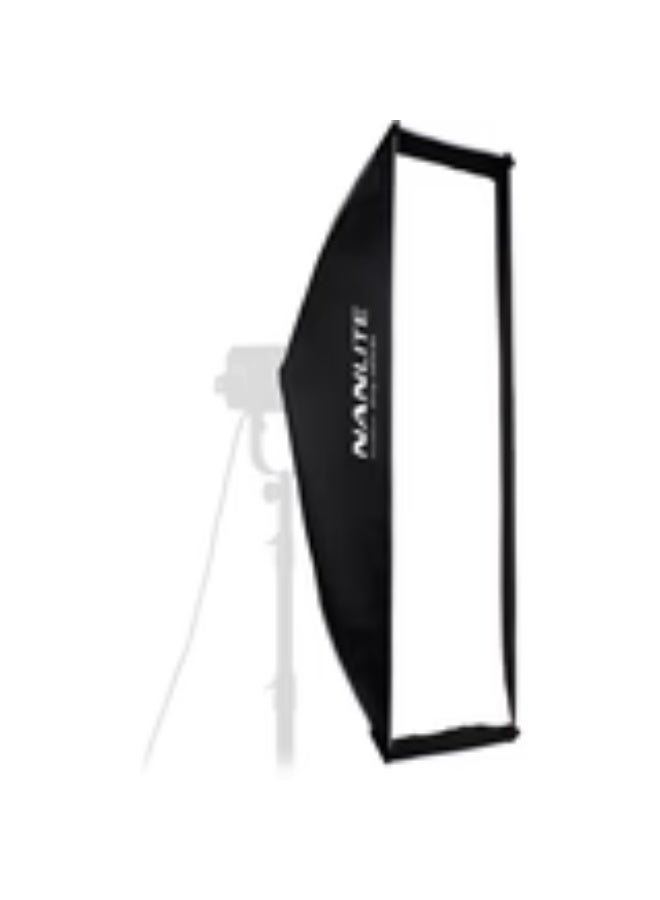 نانليت سوفت بوكس غير متماثل من NANLITE بمقاس 45×110 سم مع شبكة توجيه – معدل إضاءة استوديو بتصميم Stripbank غير متماثل، حلقة سرعة Bowens، أداة تشكيل ضوء بتلاشي تدريجي، ناشرا ضوء مزدوجان، سوفت بوكس للتصوير الشخصي والمنتجات مناسب لسلسلة إضاءات Forza - Image 1