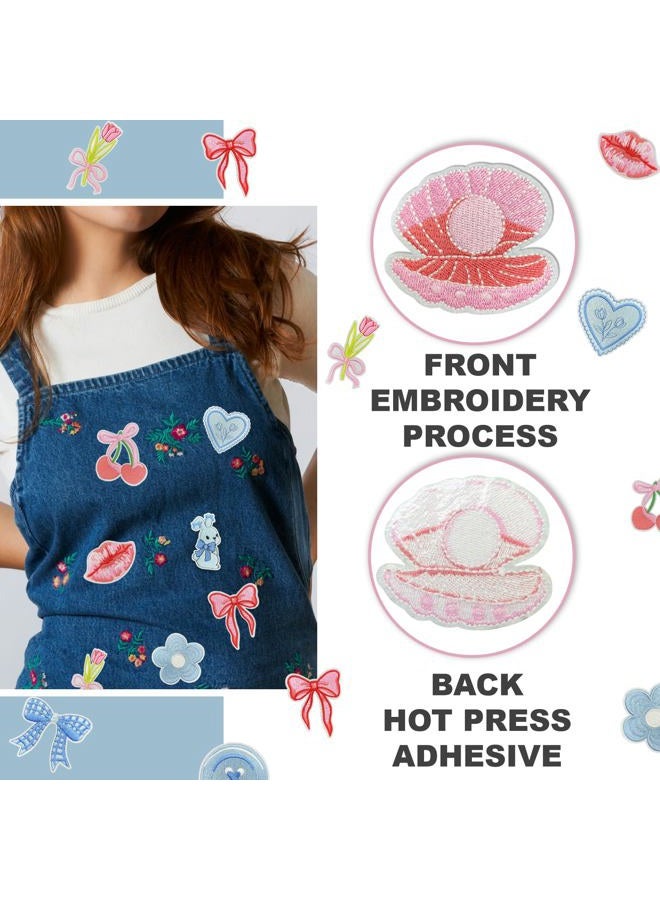 Cazzon Boho Girly Iron On Patches, Cute Embroidery Applique Patch, DIY Decorative Heat Press Patches for Jeans Jackets Clothing Backpacks Hats (Boho5 12 Pcs) - Image 4