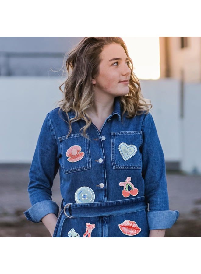 Cazzon Boho Girly Iron On Patches, Cute Embroidery Applique Patch, DIY Decorative Heat Press Patches for Jeans Jackets Clothing Backpacks Hats (Boho5 12 Pcs) - Image 5