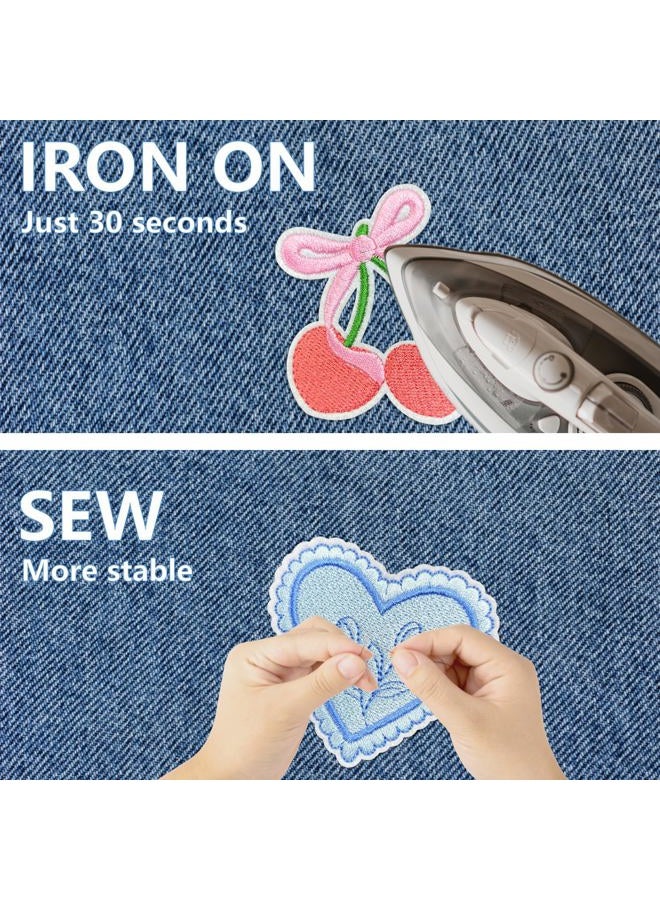 Cazzon Boho Girly Iron On Patches, Cute Embroidery Applique Patch, DIY Decorative Heat Press Patches for Jeans Jackets Clothing Backpacks Hats (Boho5 12 Pcs) - Image 3