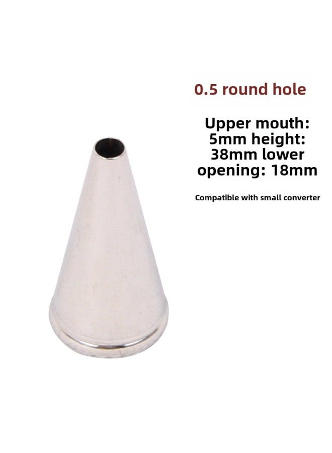 304 Stainless Steel Laser Welding Piping Mouth Rose Grass Round Hole Carnation Cream Nozzle-Color:40 Lotus Leaf Mouth  - Image 4