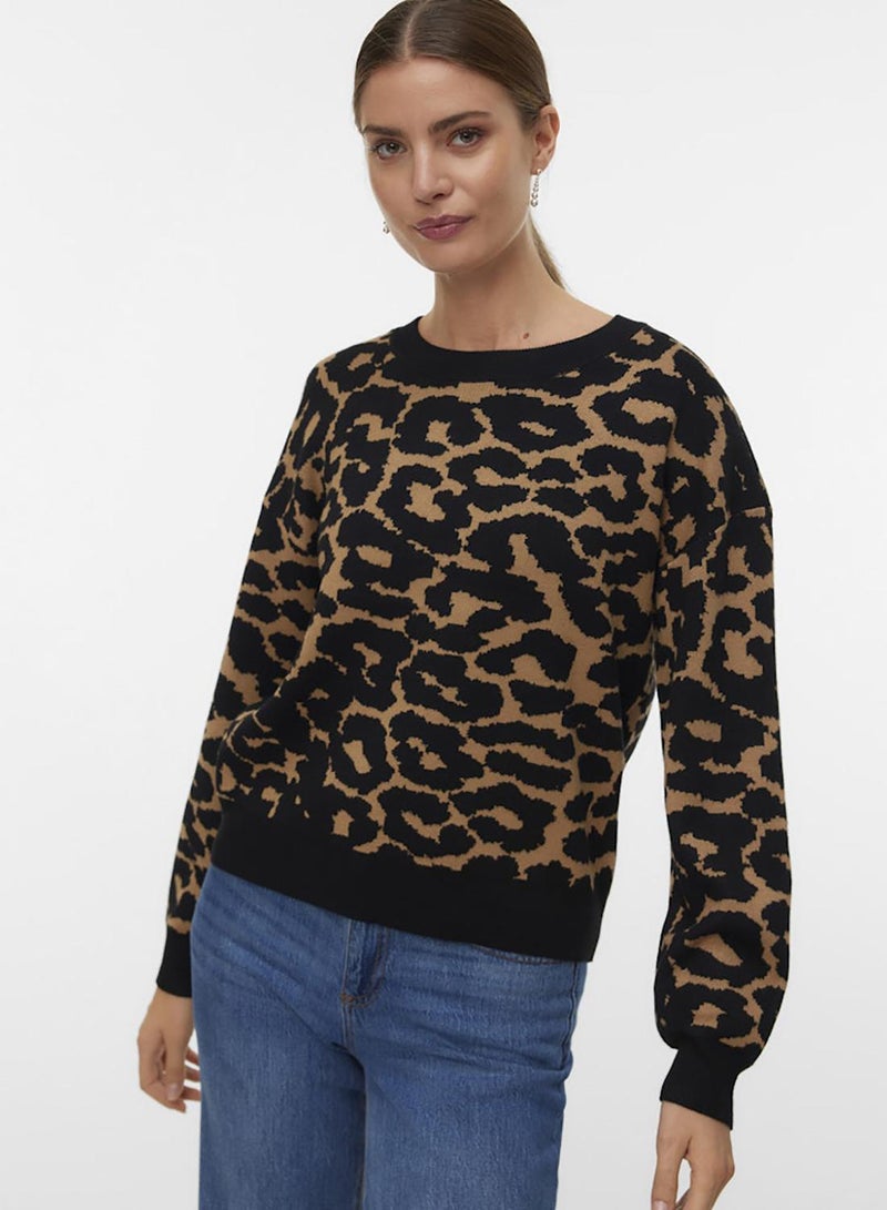 VERO MODA Vmsiljeanimal Ls O-Nck Pullover Ga Noos - Image 4