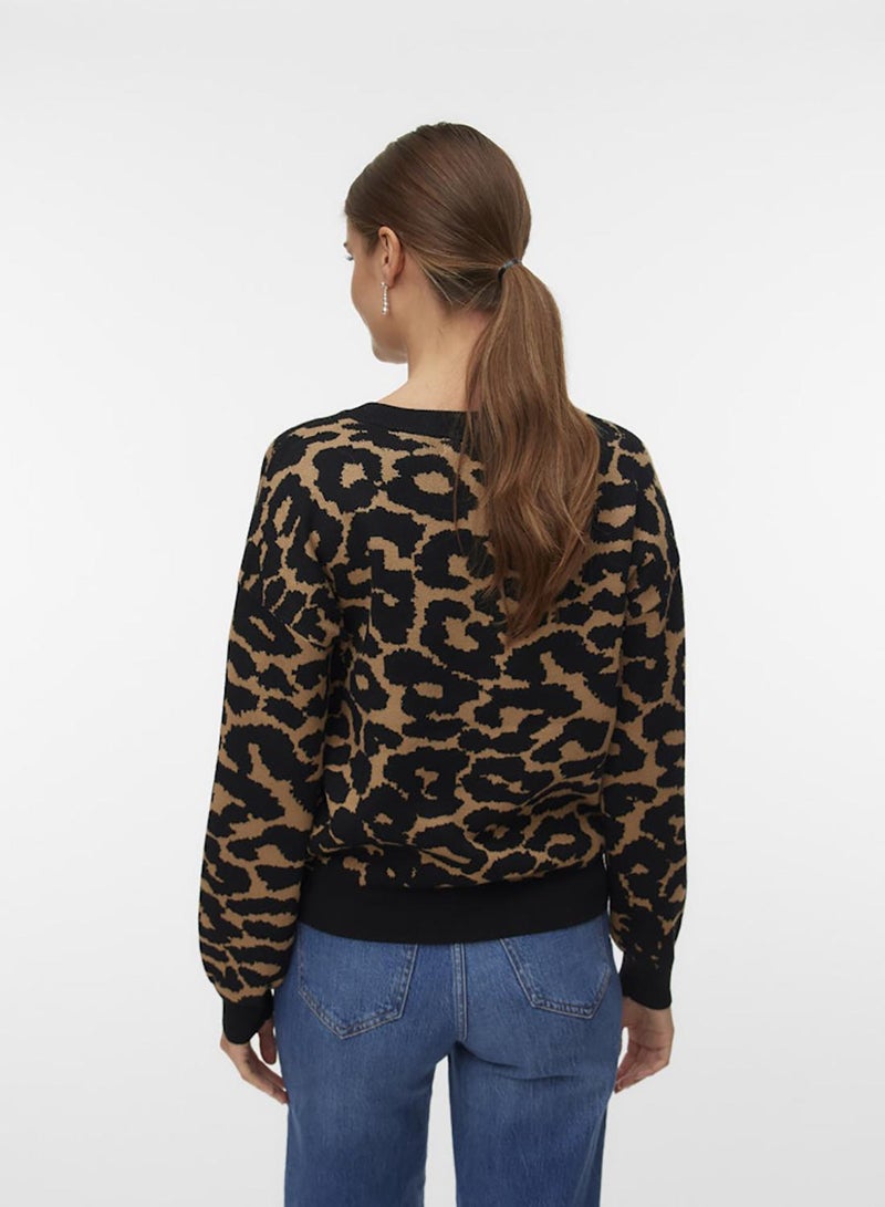 VERO MODA Vmsiljeanimal Ls O-Nck Pullover Ga Noos - Image 3