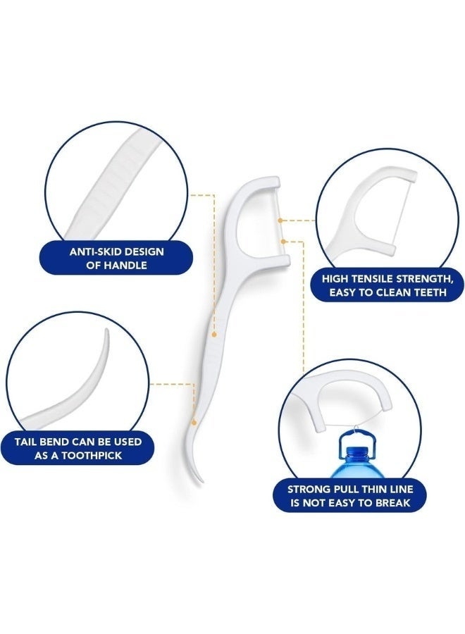 خيط أسنان وأعواد تنظيف الأسنان 300 قطعة للاستخدام العائلي – Dental Floss Picks لتنظيف ما بين الأسنان وإزالة بقايا الطعام والترسبات، تصميم رفيع ومرن للوصول إلى الفراغات الضيقة، مقبض مريح وسهل الإمساك، خيط متين مقاوم للانقطاع، أدوات عناية يومية بالفم والأسنان للمنزل والمكتب والسفر - Image 4