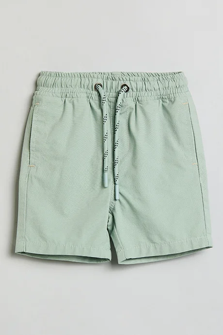 R&B Solid Shorts with Drawstring Waist