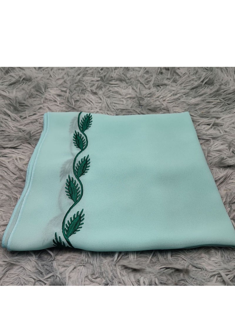 Best Gift Fashion - Fashion Chiffon Floral Embroidered Abaya With Hijab Green Color - Image 1