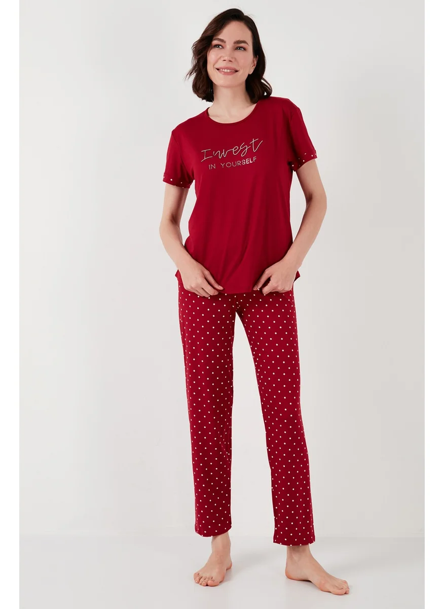 Lela Soft Textured Crew Neck Pajama Set Women's Pajama Set 6097605