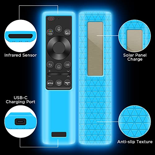 Winceed Silicone Case for Samsung BN59-01357A BN59-01363A BN59-01311B, Anti Slip Back Cover for 2021 Solar Cell Remote Control, Protective Case for Samsung Smart TV Remote Sleeve Skin-Black - Image 4