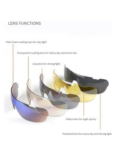 KASTWAVE Polarized Sports Sunglasses With 5 Interchangeable Lenes, Cycling Sunglasses for Men Outdoor  - Image 2