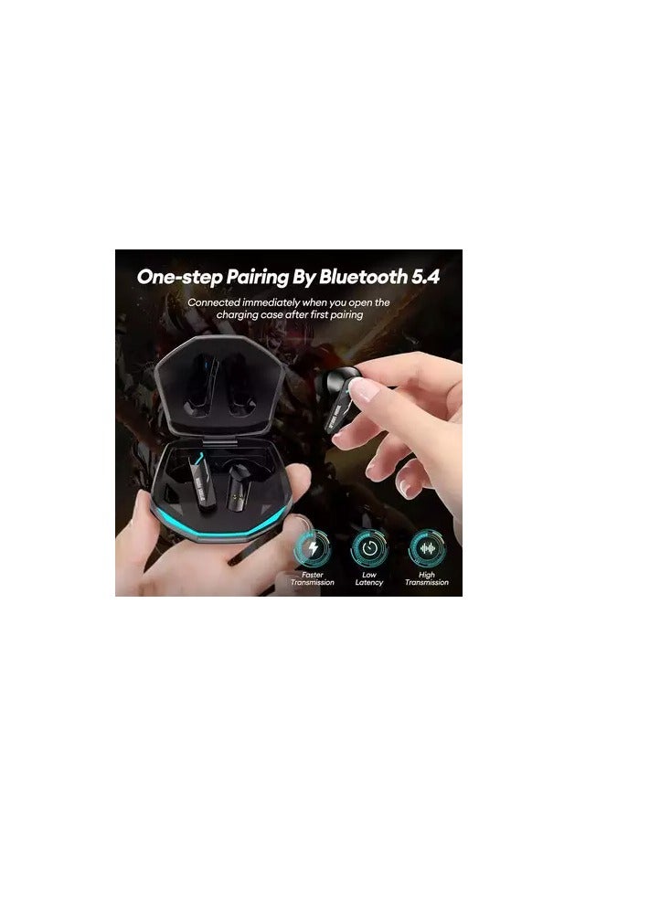 Transformers TF-T10 Wireless Bluetooth Earbuds Gaming Headphones Long Battery Life Headset Low Latency HIFI Stereo Sound with Music Noise Cancellation Calls Black - Image 1