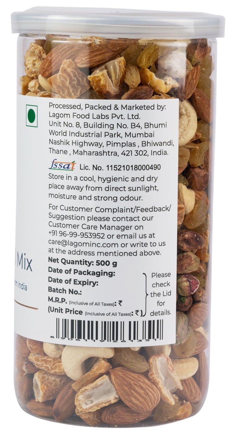 Lagom Gourmet Golden Five Trail Mix 1 kg | Premium Dry Fruit Mix | Dry Roasted | No Preservatives | No Added Sugar | Gluten Free | Vegan | Plant based | Non-GMO | Premium Nut Mix - Image 4