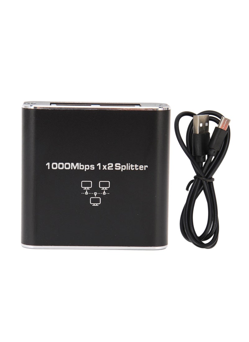 Anmi - Network Hub,Gigabit Ethernet Splitter with USB Power Cable, Splitter for Cat5/5e/6/7/8 Cable(2 Devices Simultaneously Networking) - Image 1