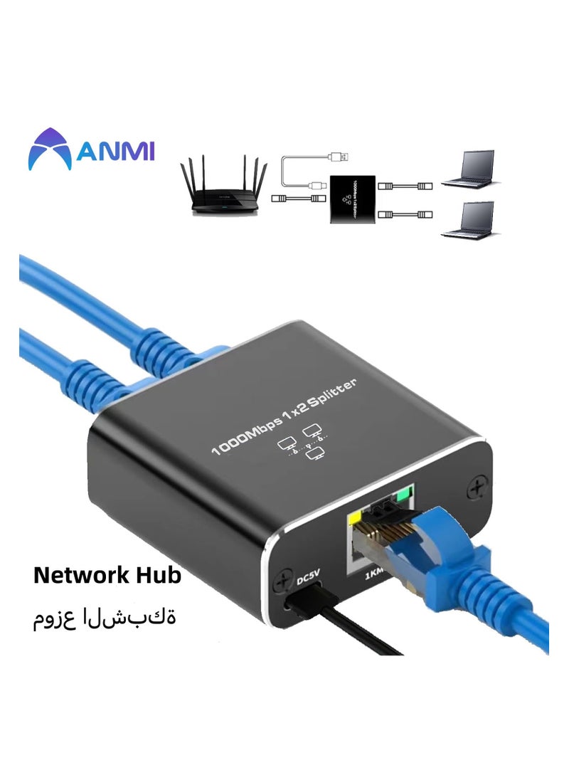 Network Hub,Gigabit Ethernet Splitter with USB Power Cable, Splitter for Cat5/5e/6/7/8 Cable(2 Devices Simultaneously Networking) - pzsku/Z2501CE74080126F3708EZ/45/_/1739182548/d9c867ee-2852-4ec9-807e-f4d4ac04a490