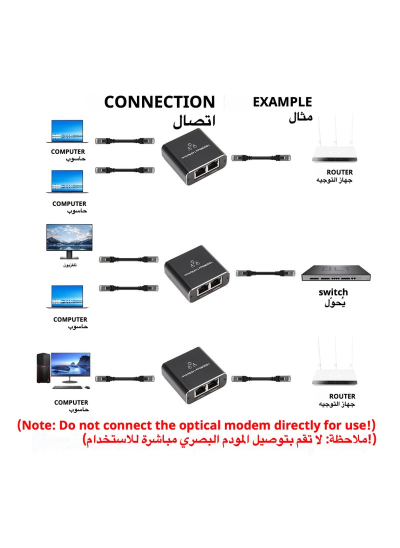 Network Hub,Gigabit Ethernet Splitter with USB Power Cable, Splitter for Cat5/5e/6/7/8 Cable(2 Devices Simultaneously Networking) - pzsku/Z2501CE74080126F3708EZ/45/_/1739182819/bf55e878-fe65-4b94-87fd-4ce9e5e8e9ba